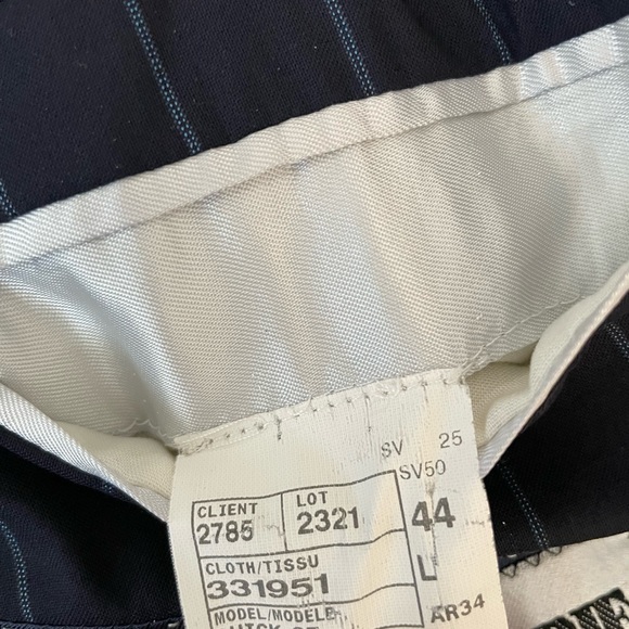 CARLO BARBERA & C. SUPREMO Super 150’s Wool Dapper Stripe Navy Suit 44 L $1795 - Picture 11 of 16